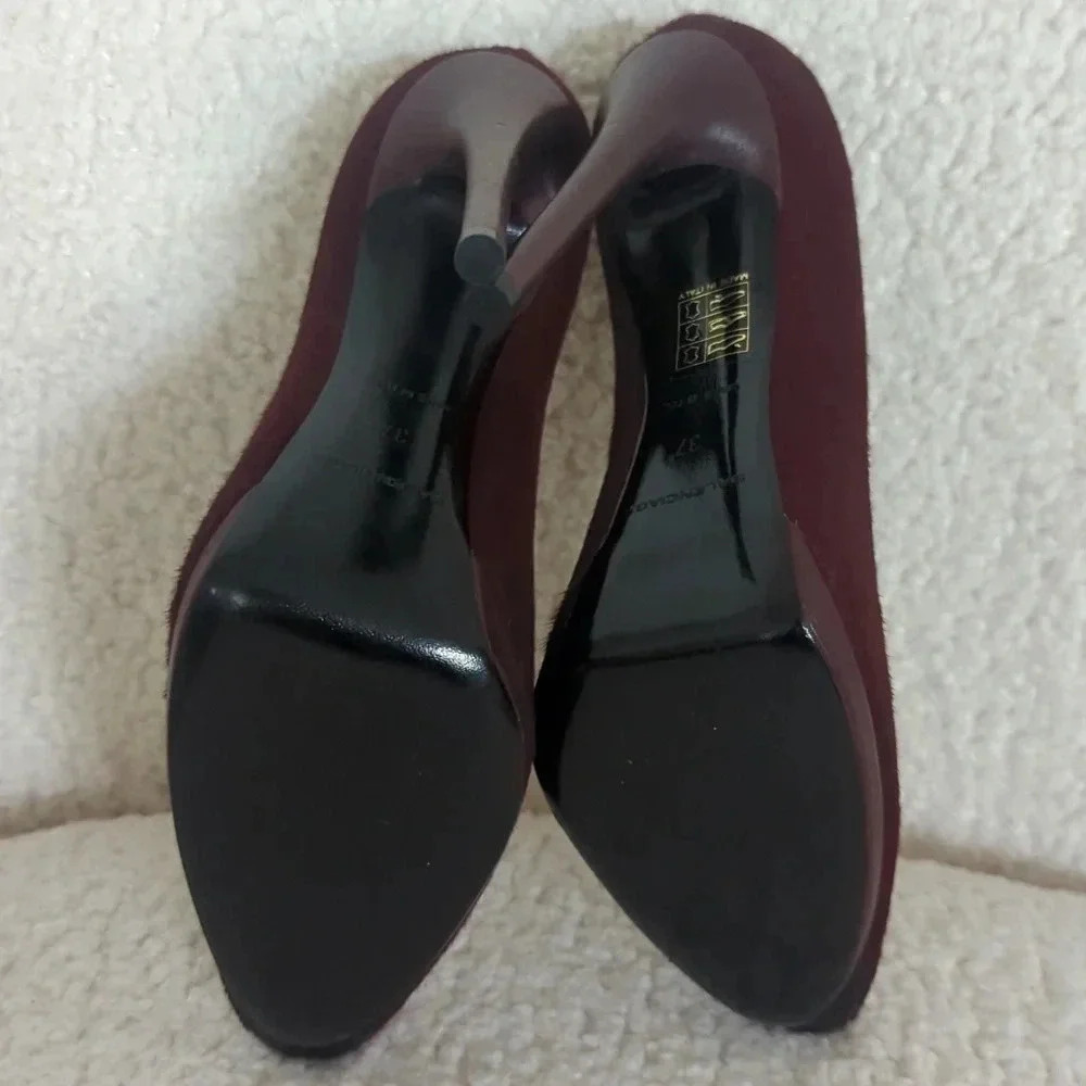 Balenciaga Deep Maroon Red Ponyhair Pumps/Heels - Picture 6 of 9